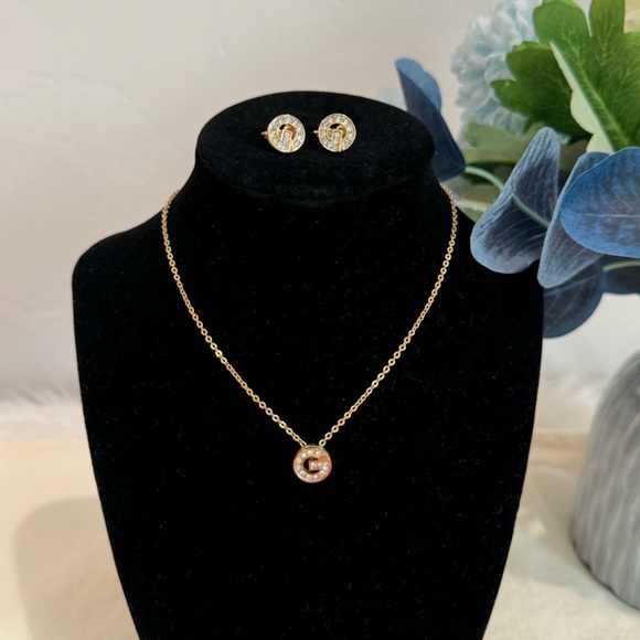 GIVENCHY Crystal Earrings & Necklace Set - Picture 1 of 6